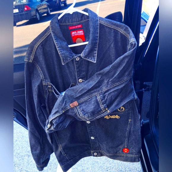 JNCO Rare Vintage Black Reconstructed Denim,  Embroidered Jacket /Size X… - Picture 3 of 11